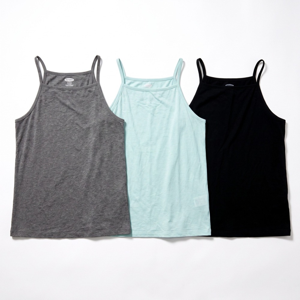 Old Navy M Womens Multi Everywear High Neck Cami 3-Pack Casual Athleisure